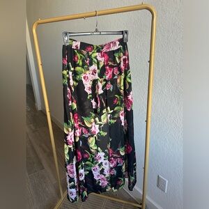 Let Them Eat Cake Floral Black Skirt
